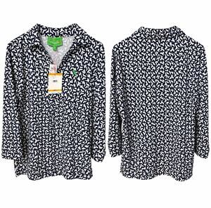 Women's Cappagallo Collared Geometric Knit Pullover Blouse 3/4 Sleeve Size S